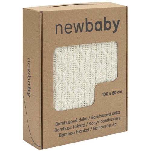 Bambusová pletená deka New Baby se vzorem 100x80 cm cream